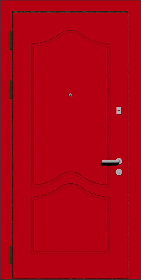 Входная металлическая дверь МДФ красная